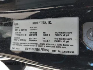 2020 Tesla Model 3 Long Range with VIN 5YJ3E1EB6LF600266, listed as a IAAI auction lot 41819374 with 28,406 mi miles. Bid and sale history available at carsss.com. Image 9.