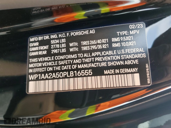 2023 Porsche Macan z VIN WP1AA2A50PLB16555, wystawiony jako Copart lot #60317825 z przebiegiem 17 755 mil mil oraz Szkoda całkowita • Salvage title. Historia ofert i sprzedaży dostępna na DreamBid. Obrazek 14.