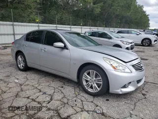 2015 Infiniti Q40 with VIN JN1CV6AR0FM523487, listed as a Copart auction lot 73708424 with 97,537 mi miles and Salvage Title. Bid and sale history available at carsss.com. Image 4.