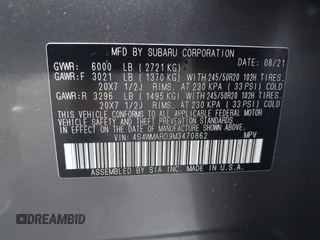 2021 Subaru Ascent Touring с VIN 4S4WMARD9M3470862, выставлен на аукционе IAAI как лот 42498195 с пробегом 28 195 миль миль и . История ставок и продаж доступна на DreamBid. Изображение 9.