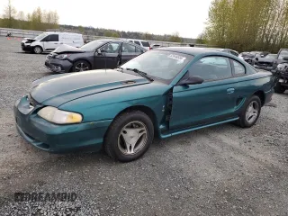 1997 Ford Mustang with VIN 1FALP4044VF101619, listed as a Copart auction lot 52646555 with 189,003 mi miles and Salvage Title. Bid and sale history available at carsss.com. Image 1.