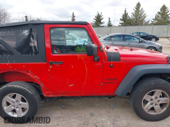 2015 Jeep Wrangler Sport with VIN 1C4GJWAGXFL686842, listed as a IAAI auction lot 42040058 with 154,091 mi miles. Bid and sale history available at carsss.com. Image 13.