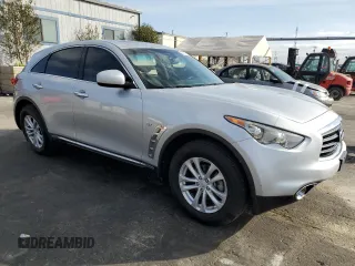 2016 Infiniti QX70 with VIN JN8CS1MW7GM753074, listed as a Copart auction lot 44591025 with 128,120 mi miles and Salvage Title. Bid and sale history available at DreamBid. Image 4.