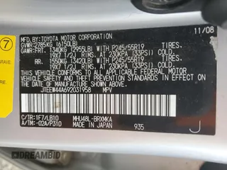 2009 Toyota Highlander Limited with VIN JTEEW44A692031958, listed as a Copart auction lot 45312135 with 319,035 mi miles and Salvage title. Bid and sale history available at DreamBid. Image 13.
