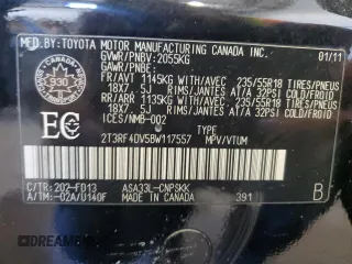 2011 Toyota RAV4 Sport z VIN 2T3RF4DV5BW117557, wystawiony jako Copart lot #42638765 z przebiegiem 148 095 mil mil oraz Szkoda całkowita • Salvage title. Historia ofert i sprzedaży dostępna na DreamBid. Obrazek 13.