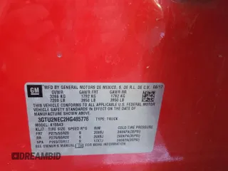 2017 GMC Sierra 1500 SLT z VIN 3GTU2NEC2HG485776, wystawiony jako Copart lot #56396215 z przebiegiem 118 001 mil mil oraz Szkody całkowita. Historia ofert i sprzedaży dostępna na DreamBid. Obrazek 12.