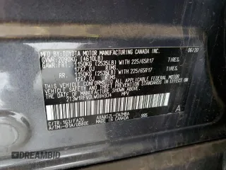 2020 Toyota RAV4 XLE with VIN 2T3W1RFV0LW084934, listed as a Copart auction lot 65985795 with 43,010 mi miles and Salvage title. Bid and sale history available at DreamBid. Image 12.