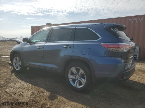 2014 Toyota Highlander Limited with VIN 5TDDKRFH9ES011984, listed as a Copart auction lot 51773845 with 104,857 mi miles and Salvage Title. Bid and sale history available at carsss.com. Image 2.