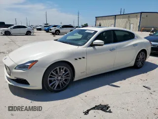 2019 Maserati Quattroporte S GranLusso z VIN ZAM56YPL0K1322908, wystawiony jako Copart lot #56584955 z przebiegiem 35 842 mil mil oraz Szkoda całkowita • Salvage title. Historia ofert i sprzedaży dostępna na DreamBid. Obrazek 1.