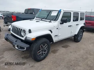 2025 Jeep Wrangler Sahara with VIN 1C4PJXEN6SW526206, listed as a IAAI auction lot 41610649 with 3,497 mi miles and . Bid and sale history available at DreamBid. Image 2.