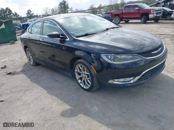 2015 Chrysler 200 C with VIN 1C3CCCEG2FN610445, listed as a IAAI auction lot 41759325 with 143,620 mi miles. Bid and sale history available at carsss.com. Image 1.