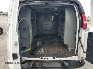 2023 GMC Savana Cargo Van with VIN 1GTW7AFP7P1111956, listed as a Copart auction lot 69986504 with 11,645 mi miles and Salvage Title. Bid and sale history available at carsss.com. Image 10.