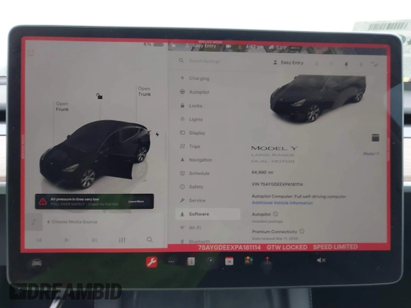 2023 Tesla Model Y Long Range z VIN 7SAYGDEEXPA181114, wystawiony jako IAAI lot #41564617 z przebiegiem 64 990 mil mil oraz . Historia ofert i sprzedaży dostępna na DreamBid. Obrazek 7.