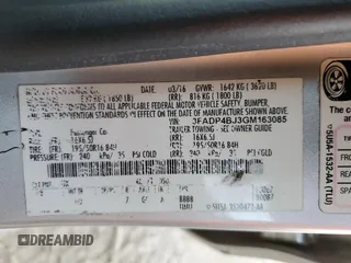 2016 Ford Fiesta SE with VIN 3FADP4BJ3GM163085, listed as a Copart auction lot 49156555 with 134,224 mi miles and Salvage Title. Bid and sale history available at DreamBid. Image 12.