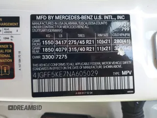2022 Mercedes-Benz GLS 450 z VIN 4JGFF5KE7NA605029, wystawiony jako IAAI lot #41084955 z przebiegiem 47 501 mil mil oraz . Historia ofert i sprzedaży dostępna na DreamBid. Obrazek 9.