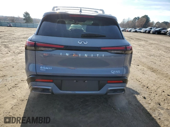 2025 Infiniti QX60 Sensory with VIN 5N1AL1GS2SC338845, listed as a Copart auction lot 85276094 with 361 mi miles and Salvage Title. Bid and sale history available at DreamBid. Image 6.