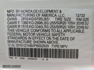 2023 Honda Pilot Elite with VIN 5FNYG1H8XPB002929, listed as a Copart auction lot 48131303 with 4,949 mi miles. Bid and sale history available at carsss.com. Image 14.