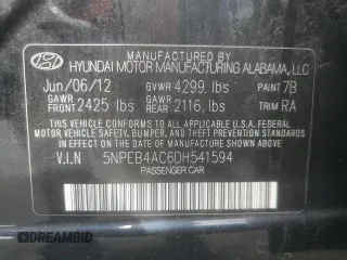 2013 Hyundai Sonata GLS z VIN 5NPEB4AC6DH541594, wystawiony jako Copart lot #56719425 z przebiegiem 114 988 mil mil oraz Szkoda całkowita • Salvage title. Historia ofert i sprzedaży dostępna na DreamBid. Obrazek 13.