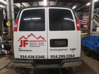 2020 GMC Savana Cargo Van with VIN 1GTW7AFG0L1264205, listed as a Copart auction lot 84242264 with 48,273 mi miles and Salvage Title. Bid and sale history available at carsss.com. Image 6.