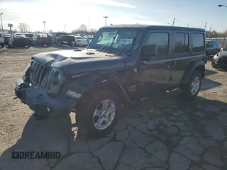2020 Jeep Wrangler Unlimited Sport S z VIN 1C4HJXDG2LW106810, wystawiony jako Copart lot #49654715 z przebiegiem 110 287 mil mil oraz Szkoda całkowita • Salvage title. Historia ofert i sprzedaży dostępna na DreamBid. Obrazek 1.