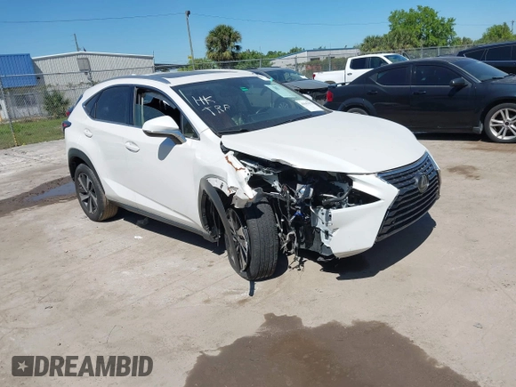 2021 Lexus NX with VIN JTJGARDZ1M5024614, listed as a IAAI auction lot 41641475 with 55,778 mi miles. Bid and sale history available at carsss.com. Image 1.