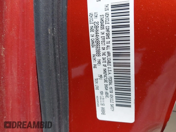 2008 Dodge Grand Caravan SE with VIN 2D8HN44HX8R669889, listed as a IAAI auction lot 42061298 with 236,640 mi miles and . Bid and sale history available at DreamBid. Image 9.