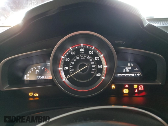 2014 Mazda 3 i Touring with VIN JM1BM1V71E1156056, listed as a Copart auction lot 52010625 with 105,811 mi miles and Salvage Title. Bid and sale history available at DreamBid. Image 9.