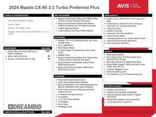 2024 Mazda CX-90 Preferred Plus with VIN JM3KKCHD6R1148065, listed as a Copart auction lot 76298454 with Not Provided miles and Non Repairable. Bid and sale history available at DreamBid. Image 12.