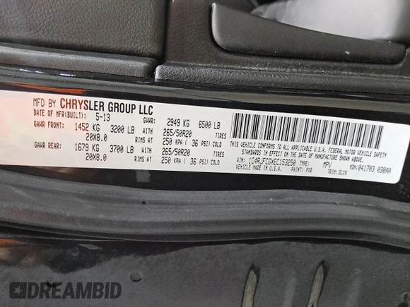 2014 Jeep Grand Cherokee Overland with VIN 1C4RJFCGXEC153250, listed as a Copart auction lot 51327195 with 132,282 mi miles and Clean Title. Bid and sale history available at DreamBid. Image 13.