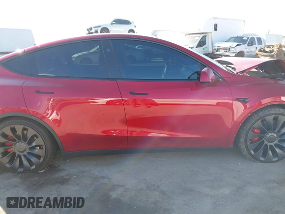 2024 Tesla Model Y Performance with VIN 7SAYGDEF3RF032980, listed as a IAAI auction lot 41619450 with 12,105 mi miles and . Bid and sale history available at DreamBid. Image 13.
