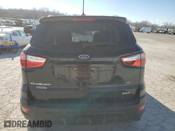 2020 Ford EcoSport SE with VIN MAJ6S3GL4LC376036, listed as a Copart auction lot 84541324 with 66,973 mi miles and Salvage Title. Bid and sale history available at DreamBid. Image 6.