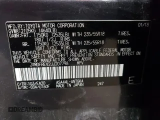 2018 Toyota RAV4 Limited with VIN JTMDFREV2JJ207798, listed as a Copart auction lot 53520235 with 76,657 mi miles and Salvage Title. Bid and sale history available at carsss.com. Image 14.