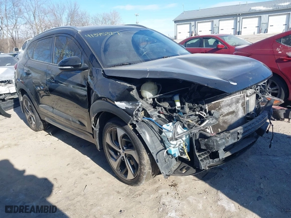 2017 Hyundai Tucson Value with VIN KM8J33A24HU343231, listed as a IAAI auction lot 41395327 with 133,017 mi miles. Bid and sale history available at carsss.com. Image 1.