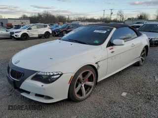2008 BMW 6 Series 650i with VIN WBAEB53528CX63116, listed as a Copart auction lot 87791055 with 0 mi miles and Salvage Title. Bid and sale history available at carsss.com. Image 1.