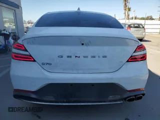 2023 Genesis G70 2.0T with VIN KMTG34TA7PU116513, listed as a Copart auction lot 78264654 with 18,776 mi miles and Salvage Title. Bid and sale history available at DreamBid. Image 6.