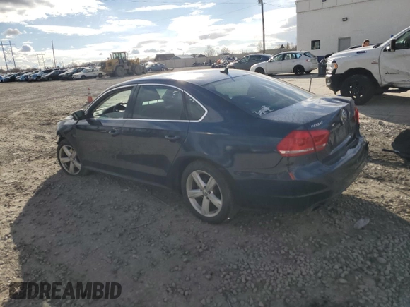 2013 Volkswagen Passat SE with VIN 1VWBH7A30DC150758, listed as a Copart auction lot 82822024 with Not provided miles and Salvage title. Bid and sale history available at DreamBid. Image 2.