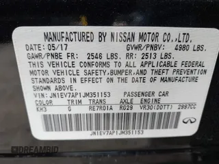 2018 Infiniti Q50 3.0t LUXE with VIN JN1EV7AP1JM351153, listed as a IAAI auction lot 41589119 with 103,915 mi miles. Bid and sale history available at carsss.com. Image 9.