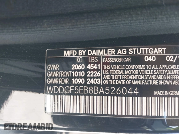 2011 Mercedes-Benz C 300 Sport with VIN WDDGF5EB8BA526044, listed as a IAAI auction lot 42371010 with 179,890 mi miles and . Bid and sale history available at DreamBid. Image 9.