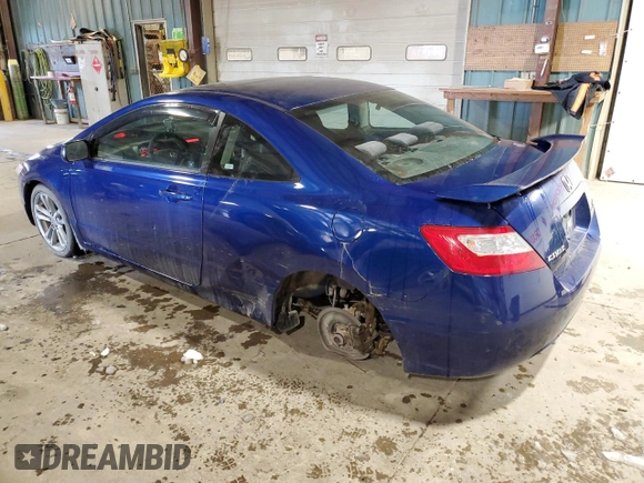 2008 Honda Civic Cpe Si with VIN 2HGFG21568H703347, listed as a Copart auction lot 45295775 with 155,813 mi miles and Salvage Title. Bid and sale history available at carsss.com. Image 2.