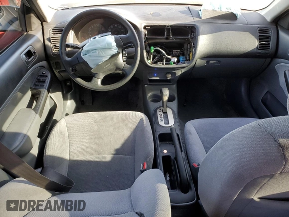 2001 Honda Civic LX with VIN 2HGES16551H562161, listed as a Copart auction lot 71089984 with 0 mi miles and Salvage Title. Bid and sale history available at carsss.com. Image 8.