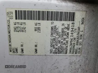 2010 Nissan Altima 2.5 S with VIN 1N4AL2AP9AC149418, listed as a Copart auction lot 51119435 with 0 mi miles and Salvage Title. Bid and sale history available at carsss.com. Image 15.