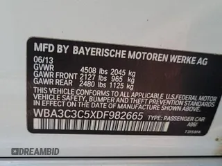 2013 BMW 3 Series 320i xDrive с VIN WBA3C3C5XDF982665, выставлен на аукционе Copart как лот 61688265 с пробегом 122 398 миль миль и Чистый • Clean title. История ставок и продаж доступна на DreamBid. Изображение 10.