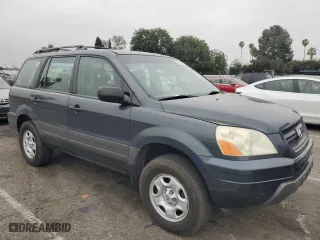 2005 Honda Pilot LX with VIN 2HKYF18125H505956, listed as a Copart auction lot 49728655 with 275,696 mi miles and Salvage Title. Bid and sale history available at carsss.com. Image 4.