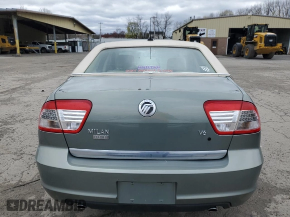 2008 Mercury Milan Premier with VIN 3MEHM08178R607074, listed as a Copart auction lot 52667515 with 55,251 mi miles and Salvage title. Bid and sale history available at DreamBid. Image 6.
