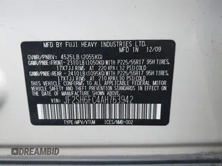2010 Subaru Forester XT Limited с VIN JF2SH6FC4AH763942, выставлен на аукционе IAAI как лот 42332234 с пробегом 148 395 миль миль и . История ставок и продаж доступна на DreamBid. Изображение 9.