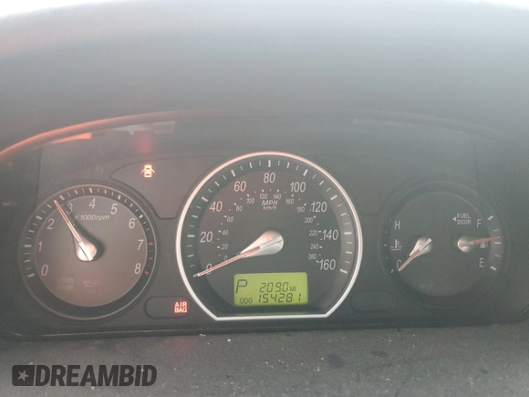 2006 Hyundai Sonata GLS with VIN 5NPEU46F56H016834, listed as a Copart auction lot 51852405 with 154,281 mi miles and Salvage Title. Bid and sale history available at DreamBid. Image 9.