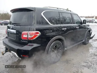 2017 Nissan Armada Platinum with VIN JN8AY2NF1H9302009, listed as a IAAI auction lot 40945027 with 97,008 mi miles. Bid and sale history available at carsss.com. Image 4.