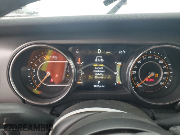 2023 Jeep Wrangler Willys with VIN 1C4HJXDN8PW625204, listed as a Copart auction lot 59328065 with 18,116 mi miles and Salvage title. Bid and sale history available at DreamBid. Image 9.
