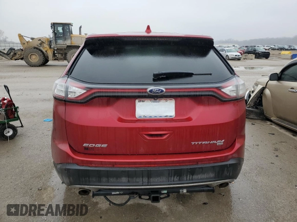 2015 Ford Edge Titanium with VIN 2FMTK4K8XFBC09055, listed as a Copart auction lot 43807355 with 99,591 mi miles and Salvage Title. Bid and sale history available at carsss.com. Image 6.