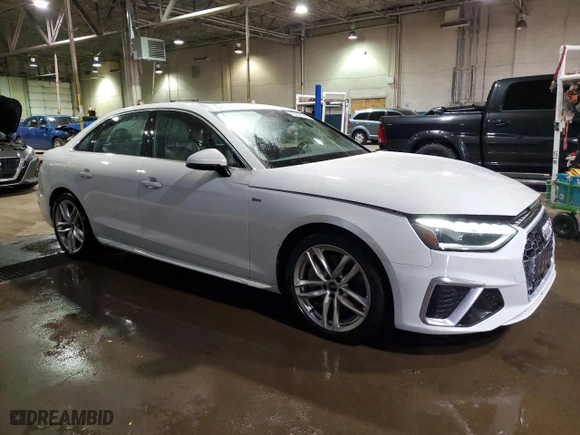 2022 Audi A4 Sedan S line Premium Plus with VIN WAUEAAF4XNA015607, listed as a Copart auction lot 86852144 with 30,602 mi miles and Salvage Title. Bid and sale history available at carsss.com. Image 4.